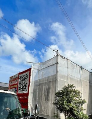 和歌山市密着の外壁塗装屋根塗装【有田郡】　N様邸　屋根塗装・コーキング工事・ひび割れ補修　足場組立